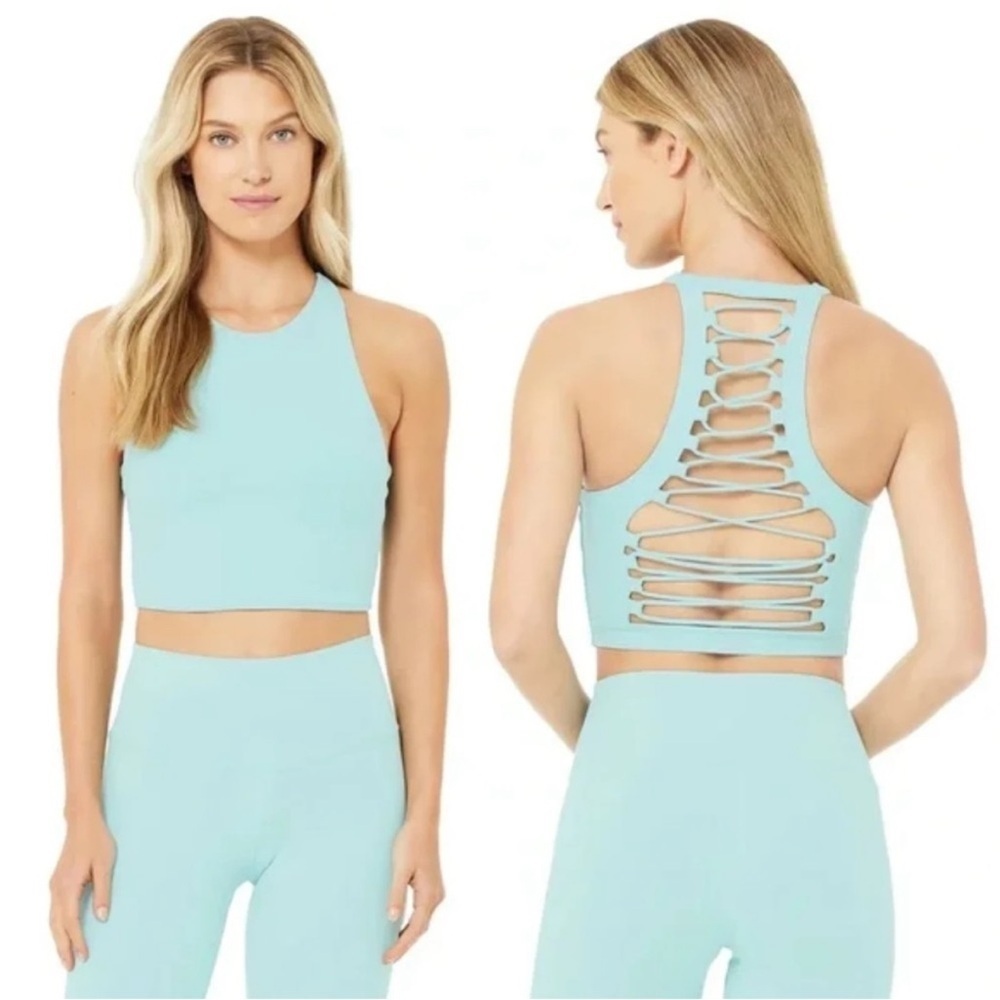 ALO Yoga Movement Bra Light Aqua Blue Size XS